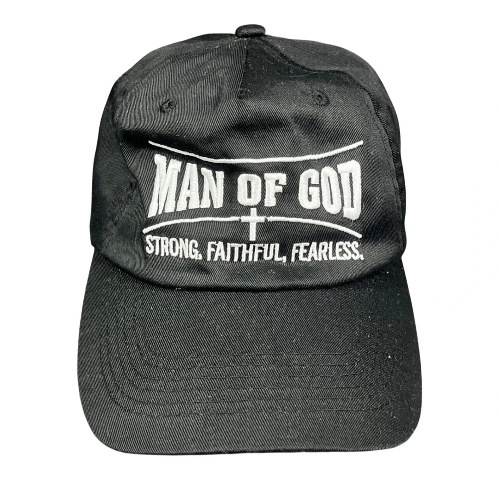 Think Positive Man of God Black Religious Baseball Cap Strong Faithful Fearless
